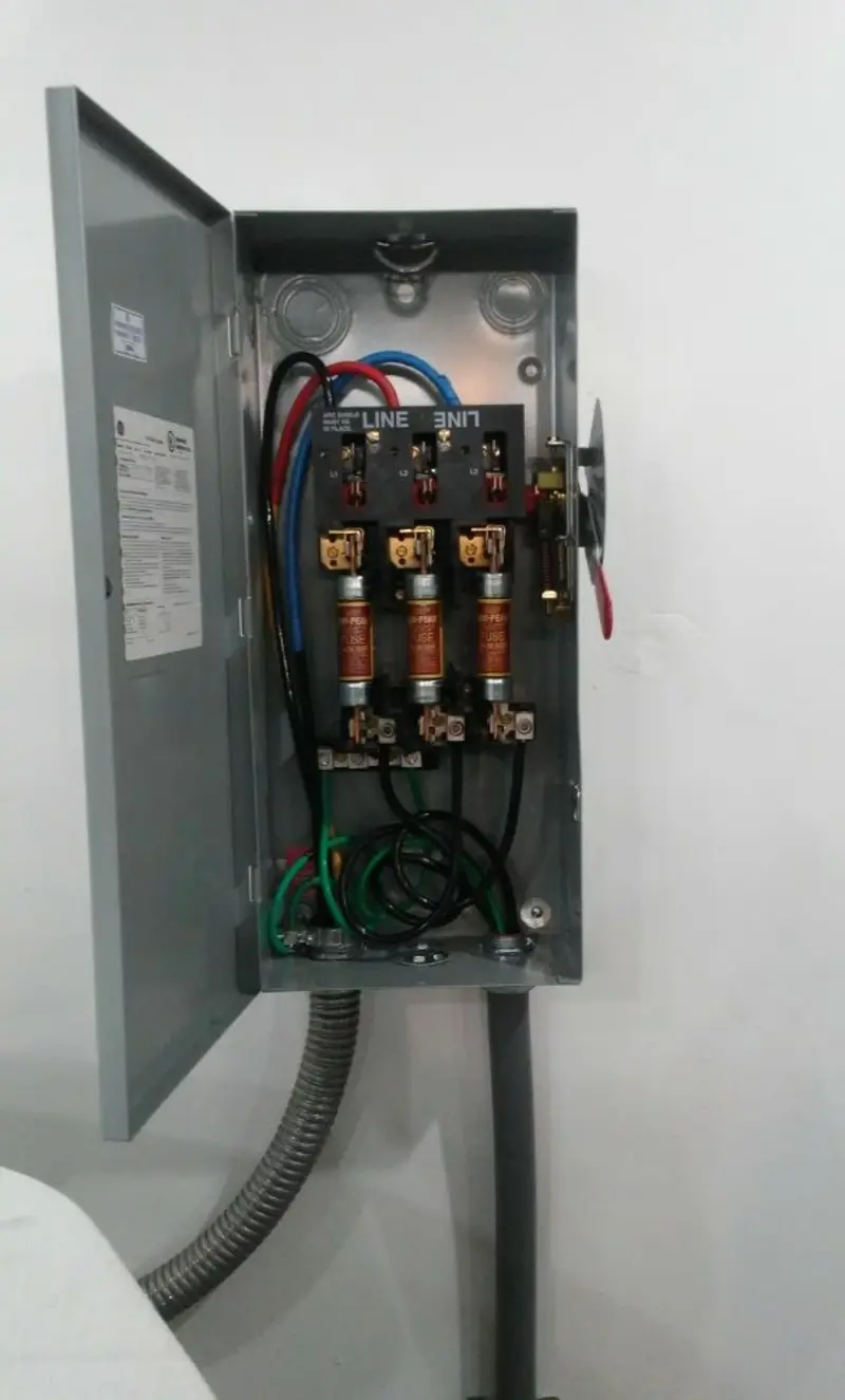 Three-phase disconnect switch installed for Electrical Wiring & Rewiring in Meridian Village
