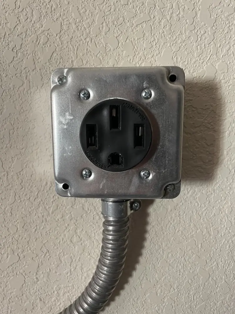 NEMA 14-50 outlet installed for Smart Home Electrical in Meridian Village